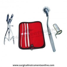 Hegar uterine dilator 3 pieces set,3-4, 7-8, 11-12, wartenberg pinwheel, mathieu speculum, collin large